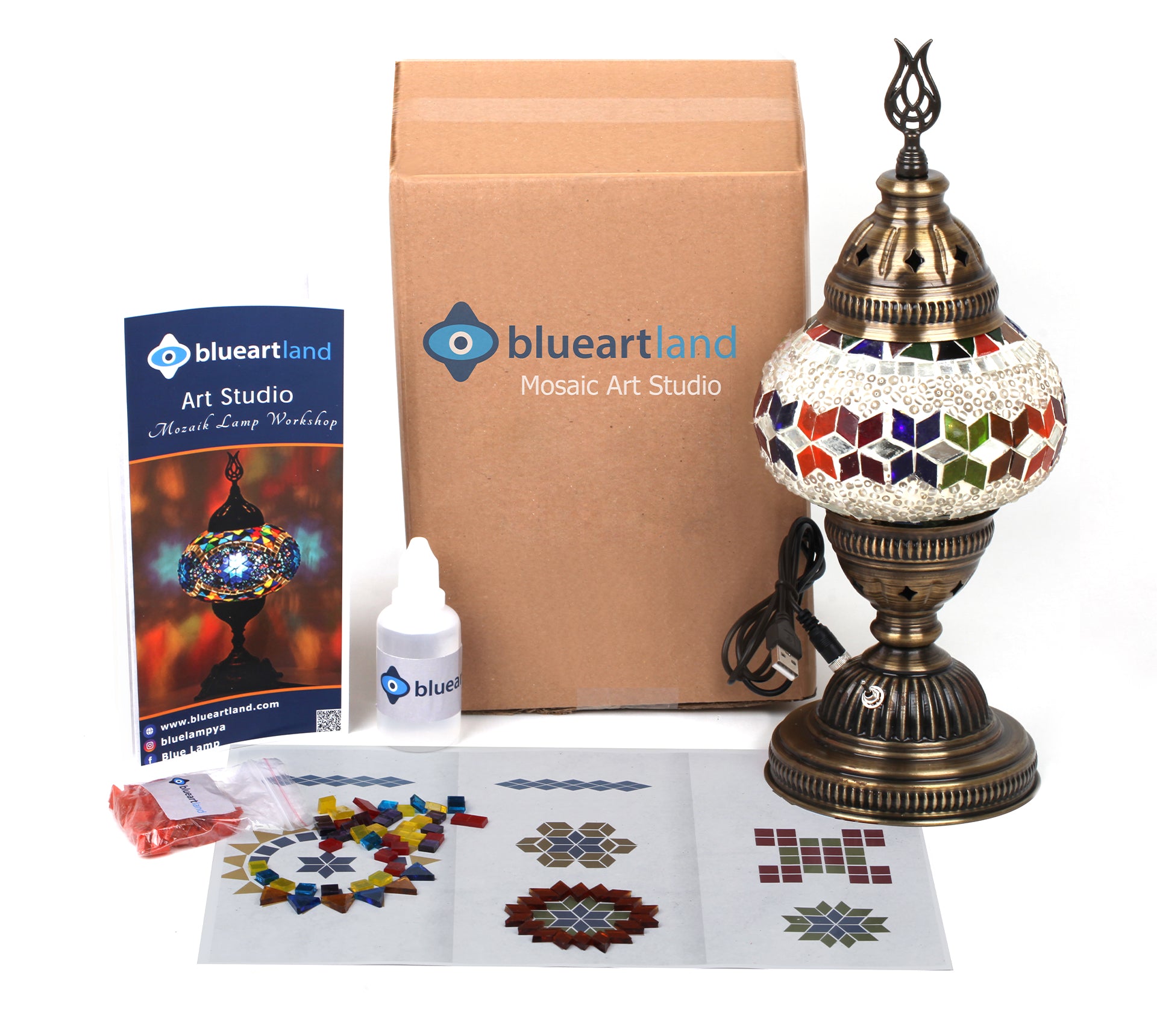 Home Mosaic Lamp Making Kit | DIY Mosaic Lamp Craft Kit UK – blueartland